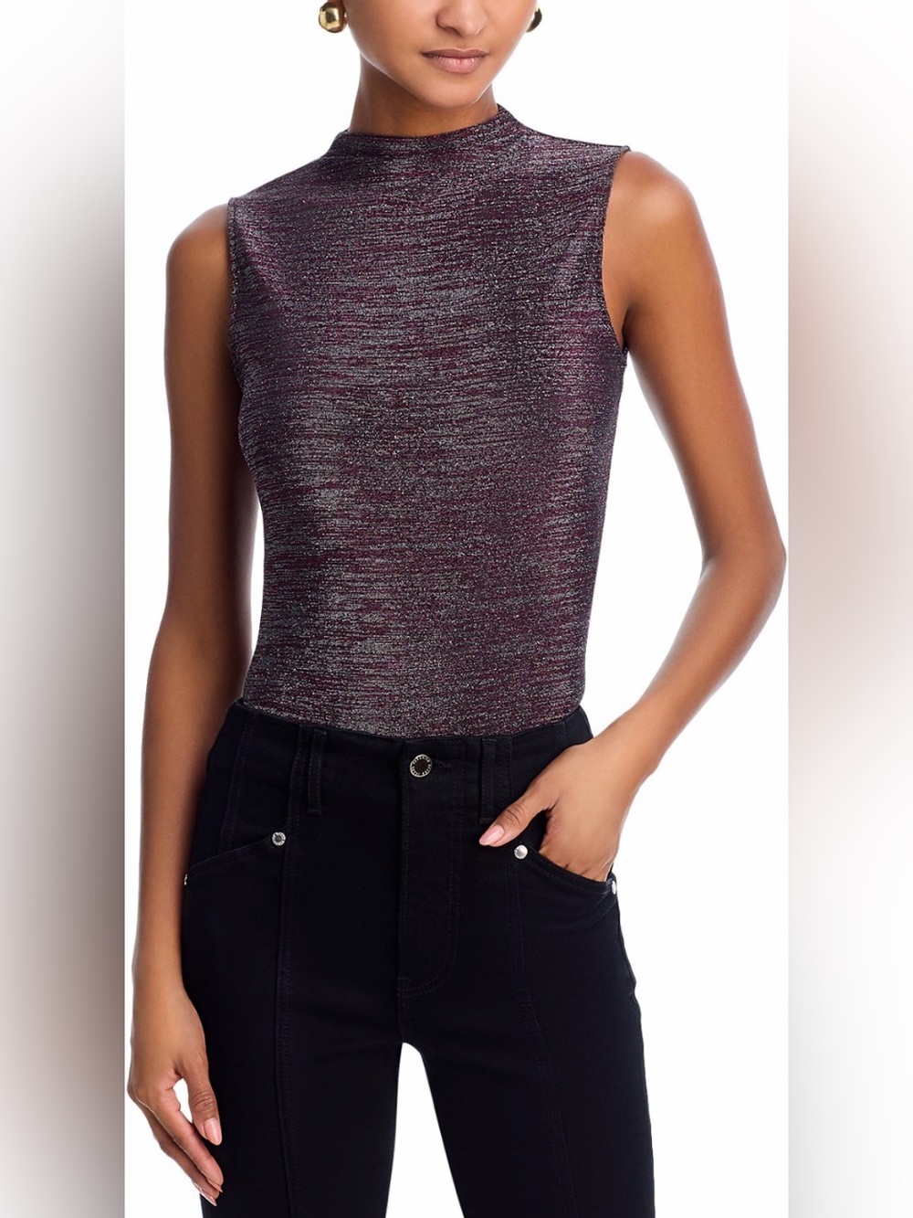 Veronica Beard Alora Mock Neck Top